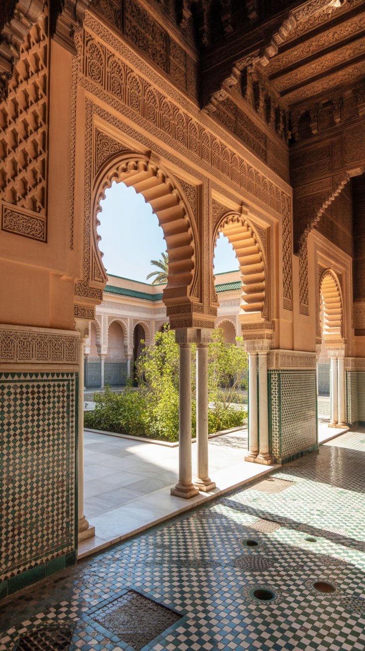 Private courtyards at Villa des orangers, Morocco
